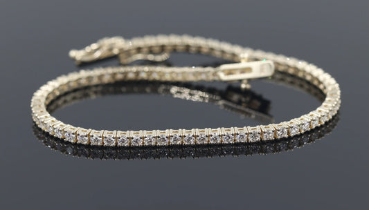 3.06ct Lab Grown Diamond Tennis Bracelet – White Gold, 14K Gold, 7-Inch | 4-Prong Tennis Style